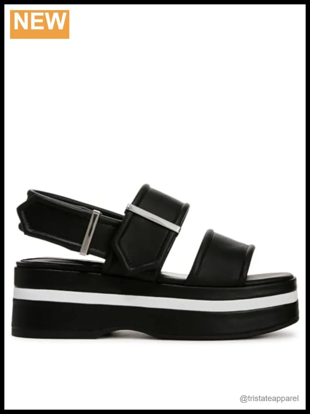 Faux Leather Platform Slingback Sandals Casual Open Toe